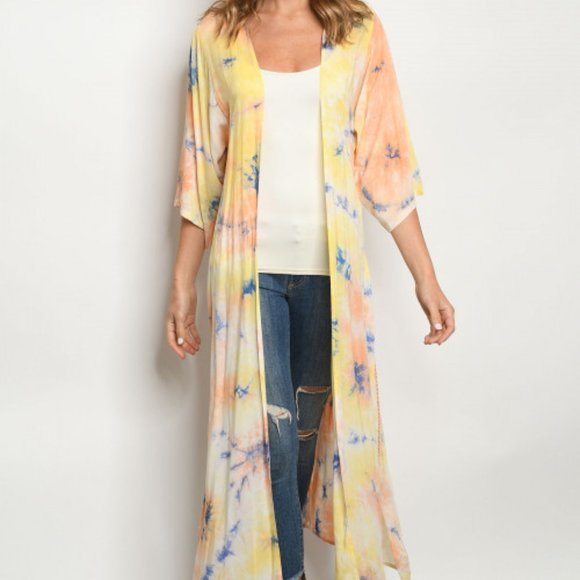 #60 LAST 1! TIE DYE DUSTER CARDIGAN - Picture 4 of 11